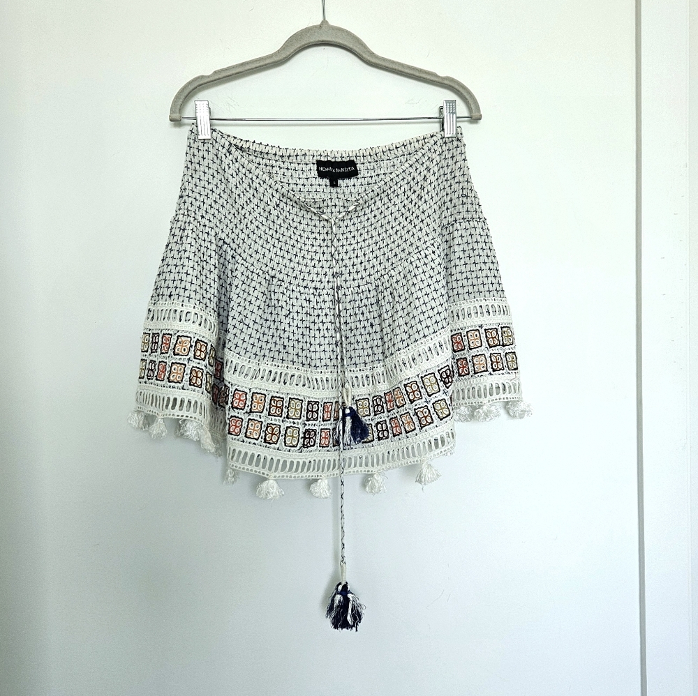 Hemant & Nandita Handmade In India Bohemian Embroidered Print Mini Skirt - Picture 2 of 10